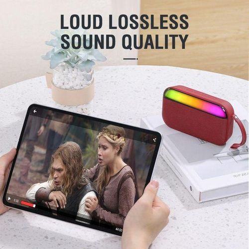 5w 5.0 Portable Speaker Quad Drivers Deep Bass Rgb Lighting Tws Pairing 800mah Hands-Free Call Outdoors Wireless Speaker