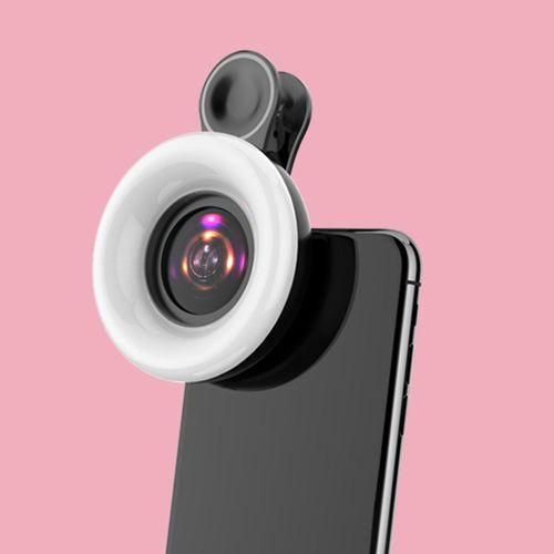 Universal Mobile Phone Fill Light 15X Lens Black