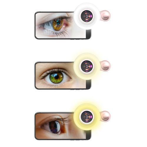 Universal Mobile Phone Fill Light 15X Lens Black