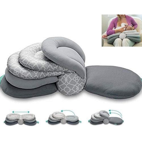 Breastfeeding Pillow Maternity Nursing Adjustable Height Soft for 0-12 Months Newborn - Pink
