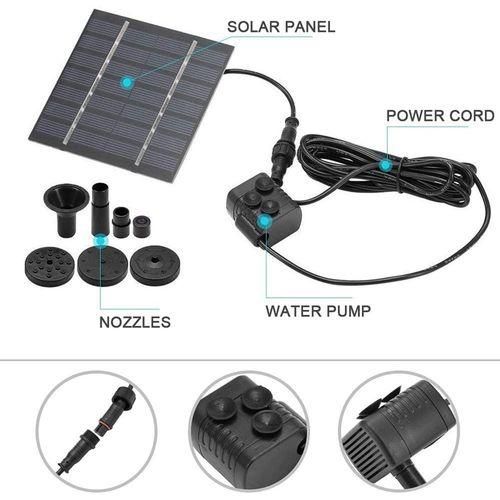 Solar Fountain Pump With 4 Spraying Nozzles Bird Bath
