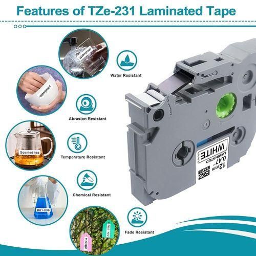 4 Pcs 12mm Label Ribbon for Brother 12mm Standard Compatible
