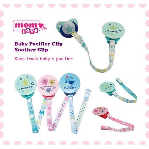 Momeasy Baby Silicone Pacifier With Pacifier Clip-Blue