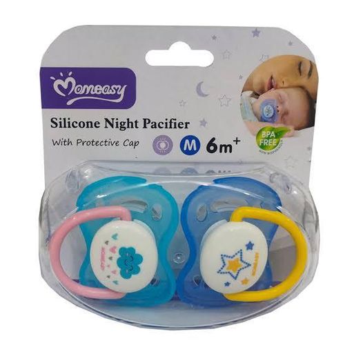 Momeasy Baby Pacifiers (2 Pieces)-Pink,Yellow