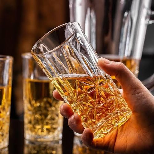 Deli 6 Pieces Of Diamond Design Juice Glasses &ndash; Colorless.
