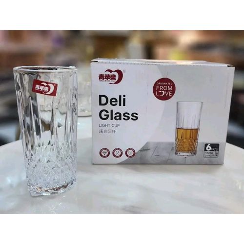 Deli 6 Pieces Of Diamond Design Juice Glasses – Colorless.
