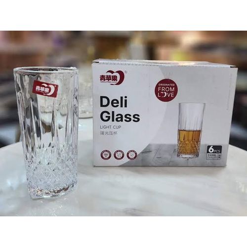 Deli 6 Pieces Of Diamond Design Juice Glasses – Colorless.