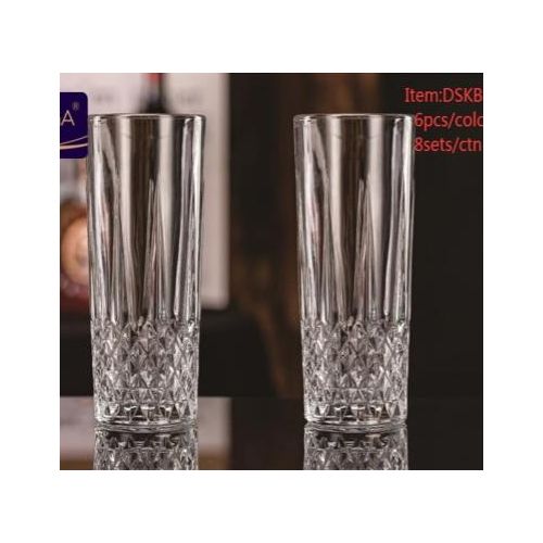 Deli 6 Pieces Of Diamond Design Juice Glasses – Colorless.