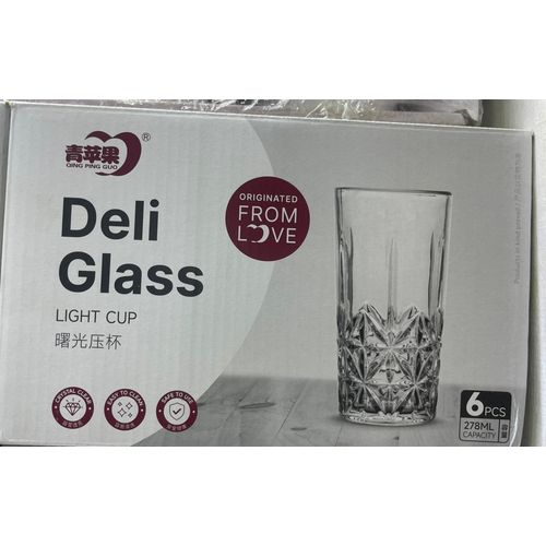 Deli 6 Pieces Of Diamond Design Juice Glasses – Colorless.