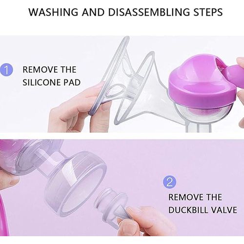 Gonice Manual Breast Pump, Silicone Hand Pump for Breastfeeding, Small Portable Manual Breast Milk Catcher Baby Feeding Pumps with Accessories