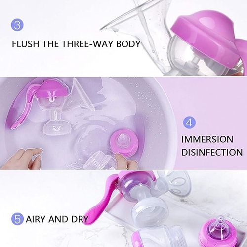 Gonice Manual Breast Pump, Silicone Hand Pump for Breastfeeding, Small Portable Manual Breast Milk Catcher Baby Feeding Pumps with Accessories