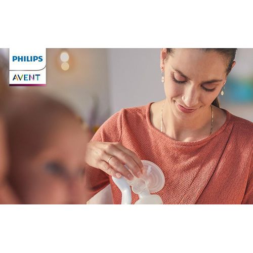 Avent Manual Breast Pump - BPA Free Single Hand Breast Pump (Model SCF430/01), White