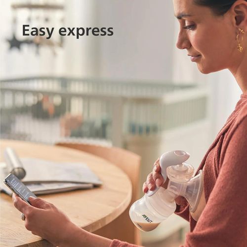 Avent Manual Breast Pump - BPA Free Single Hand Breast Pump (Model SCF430/01), White