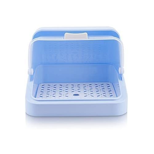 Baby Bottle Drying Rack Storage Box & Anti-dust Cover/ Blue.