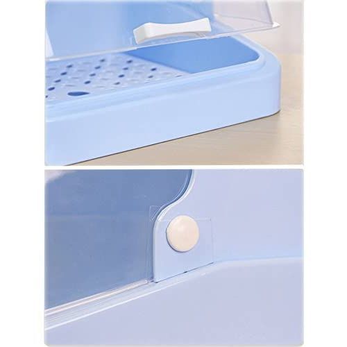 Baby Bottle Drying Rack Storage Box & Anti-dust Cover/ Blue.