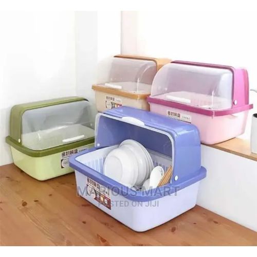 Baby Bottle Drying Rack Storage Box & Anti-dust Cover/ Blue.
