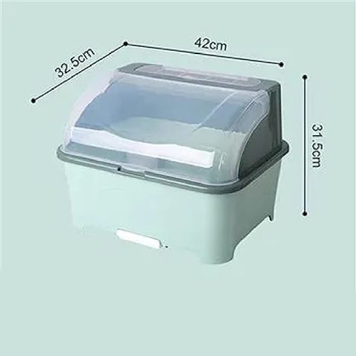 Baby Bottle Drying Rack Storage Box & Anti-dust Cover/ Blue.