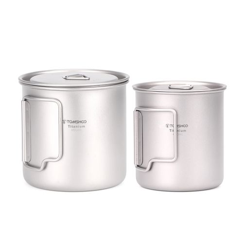 TOMSHOO Ultralight Titanium Cup Outdoor Portable 2PCS Cup