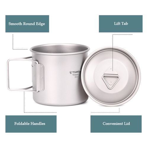 TOMSHOO Ultralight Titanium Cup Outdoor Portable 2PCS Cup