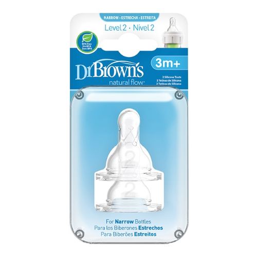 Dr Brown'S Natural Flow 2 Flow Teats (2pack 3m+) White