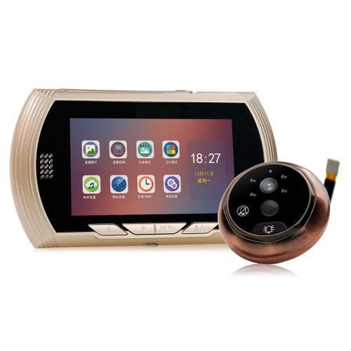 1 Pcs Smart Visual Doorbell Viewer Peephole 4.5 Inch Night Vision Motion Detection,Gold NO5112