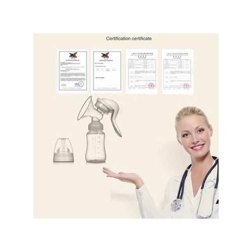 Manual Breast Pump Powerful Suction Cup Milk Extractor Feeding Bottle For Breastfeeding Pulls Nipple Milk Pump-White