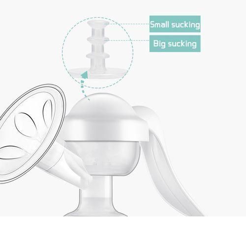 Manual Breast Pump Powerful Suction Cup Milk Extractor Feeding Bottle For Breastfeeding Pulls Nipple Milk Pump-White