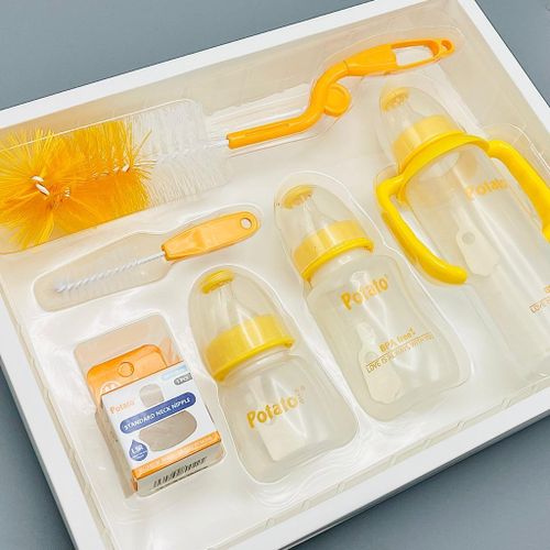 Bottle Set of 3 Bottles 240ml, 150ml, 75ml 2 Cleaning Brushes Potato Feeder Set -6Pcs