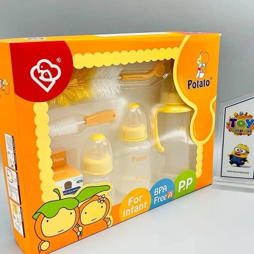 Bottle Set of 3 Bottles 240ml, 150ml, 75ml 2 Cleaning Brushes Potato Feeder Set -6Pcs
