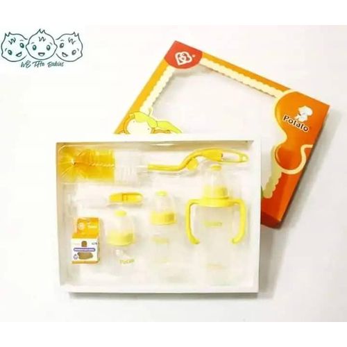 Bottle Set of 3 Bottles 240ml, 150ml, 75ml 2 Cleaning Brushes Potato Feeder Set -6Pcs