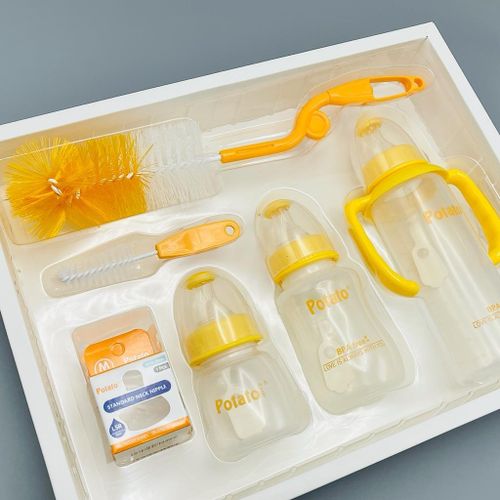 Bottle Set of 3 Bottles 240ml, 150ml, 75ml 2 Cleaning Brushes Potato Feeder Set -6Pcs