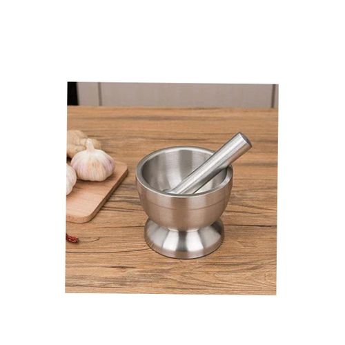Long Time Use Stainless Mortar And Pestle ,Silver