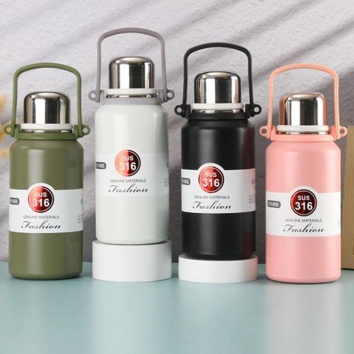 Stainless Steel tumblers 316 Stainless Steel,Vacuum Insulated Cup,Portable Diagonal Travel Kettle with Handle,Outdoor Large Capacity Sports Kettle Cups 1.5L Vacuum Flask- Multicolor