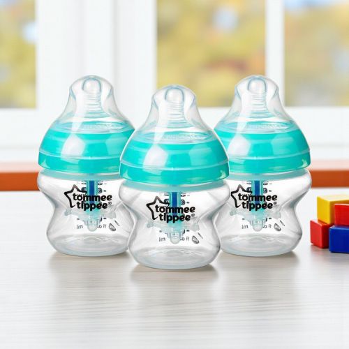 tommee tippee 3 Pack Baby Feeding Bottle Anti Colic - Green Clear