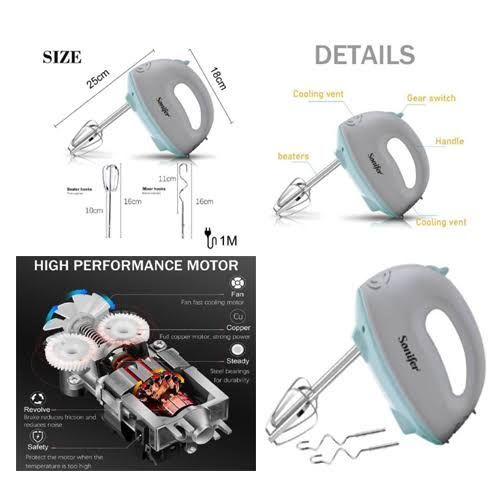 Sonifer Electric Speed Hand Mixer - White