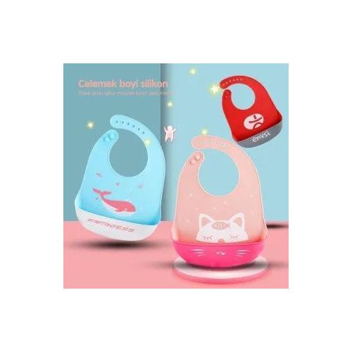 Waterproof Baby Silicone Bib-Peach
