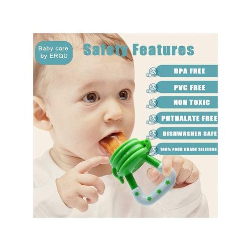 Baby Fresh Fruit Food Feeder Nibbler Pacifier Nipple Training Massaging Toy Teether- Multi-colour.