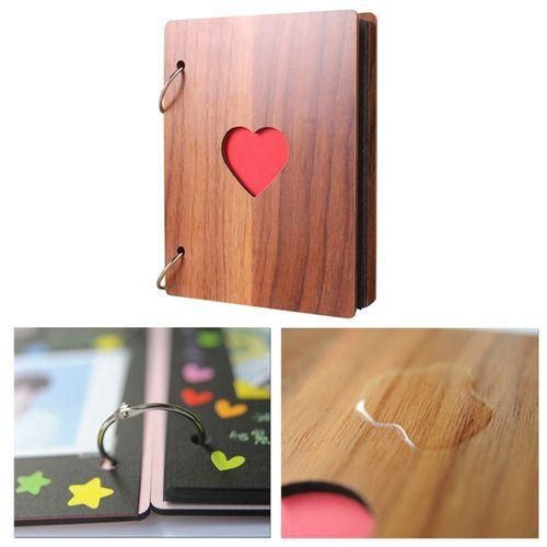 3 PCS 6 Inch 32 Pages Wooden Photo Album Baby Growth Memory Life Photo Record Book