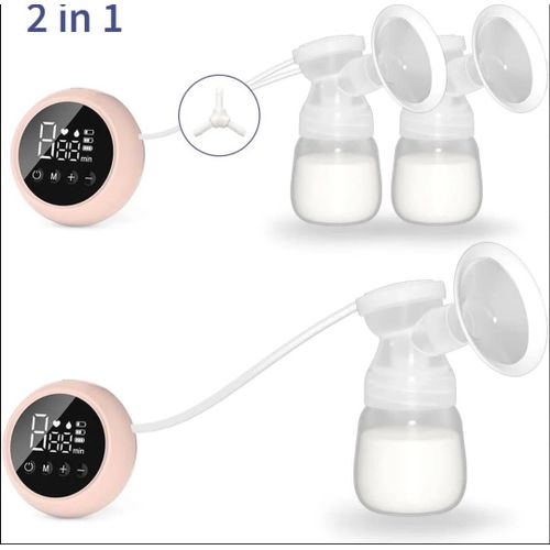 2 in 1 Electric And Manual Breast Pump-Pink