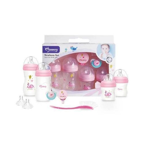 Momeasy New Born Bottle Feeding Set-Pink, Color Varies