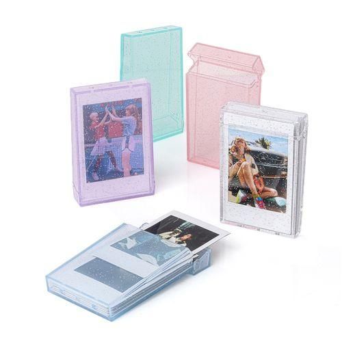 3 Inch Glitter Celebrity Photo Card Storage Box Green