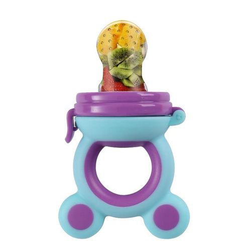 Baby Fruit Food Feeder Silicone Pacifier Food-grade Baby Bite Dummy Nipple Teething Toy Reusable Aching Gums Pacifier- Multicolor