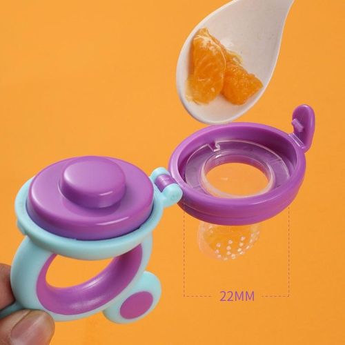 Baby Fruit Food Feeder Silicone Pacifier Food-grade Baby Bite Dummy Nipple Teething Toy Reusable Aching Gums Pacifier- Multicolor