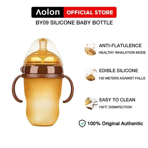 Baby Silicone Bottle Anti Colic Air Vent Wide Neck Natural Nursing Feeding Bottle For Newborn Infant BPA Free 250ml