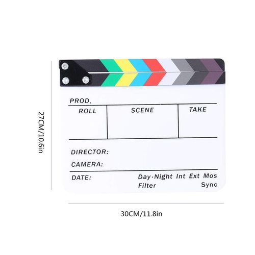 Director Film Clapboard Action Scene Clapper Board Wooden Movie Film Clap Slate S White