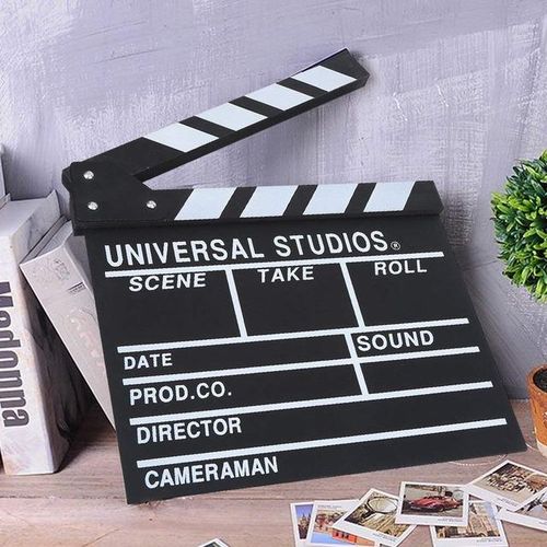 Director Film Clapboard Action Scene Clapper Board Wooden Movie Film Clap Slate S White