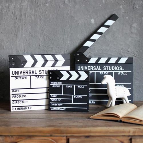 Director Film Clapboard Action Scene Clapper Board Wooden Movie Film Clap Slate S White