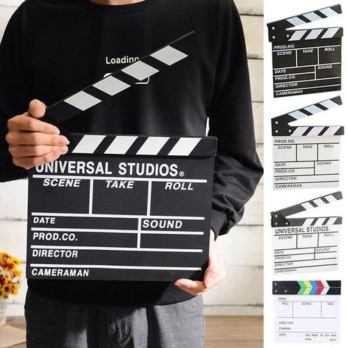 Director Film Clapboard Action Scene Clapper Board Wooden Movie Film Clap Slate S White