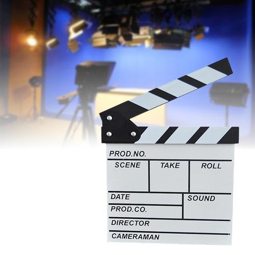 Director Film Clapboard Action Scene Clapper Board Wooden Movie Film Clap Slate S White