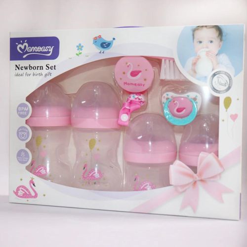 Momeasy New Born Bottle Feeding Set-Pink